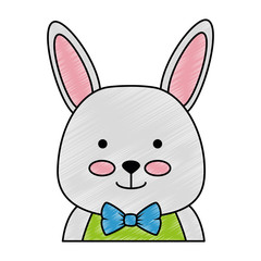 cute rabbit character icon vector illustration design