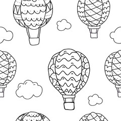 Background with hot air balloons