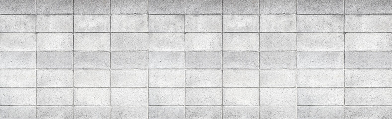 Fototapeta premium Panorama of Cement block fence pattern and background
