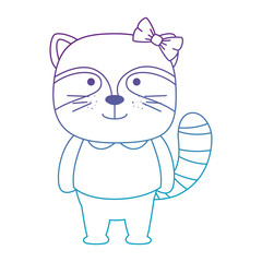 cute raccoon female character icon vector illustration design
