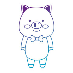 cute pig character icon vector illustration design