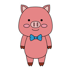 cute pig character icon vector illustration design