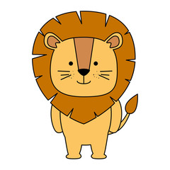 cute lion character icon vector illustration design