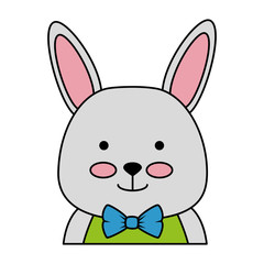 cute rabbit character icon vector illustration design