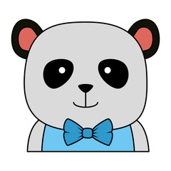 cute bear panda character vector illustration design