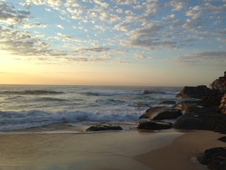 sunrise, sea, beach, sky, water