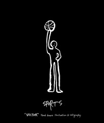 스포츠 포스터 / 손으로 그린 스포츠 그림