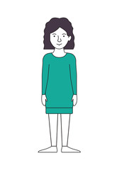 beautiful and young woman character vector illustration design