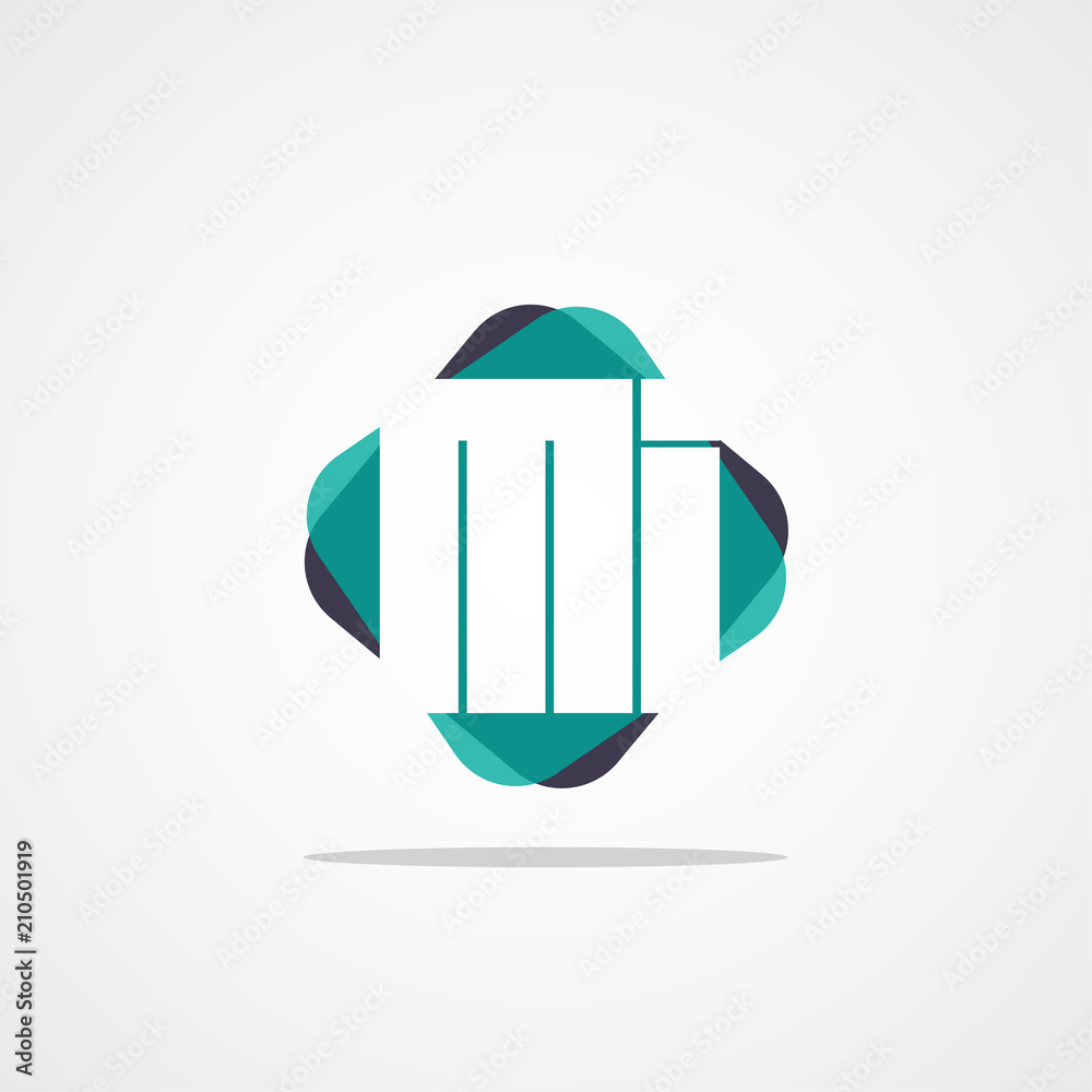 Wall mural initial letter mi logo template vector design