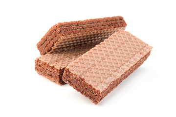 Brown wafers stick on white