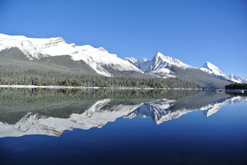 Mountains reflection in lake