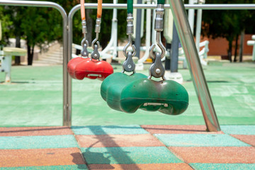 Children's Playground's various rides - obrazy, fototapety, plakaty