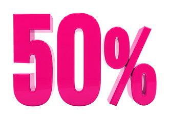 50 Percent Pink Sign