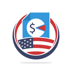 icon illustration conceptualizing the management of American taxation.