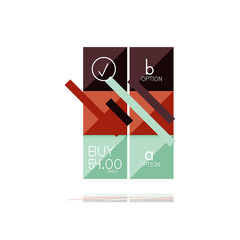 Square option infographic banner. Data and information visualization, geometric design