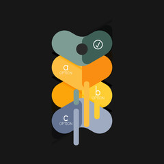 Flat design geometric infographics, arrow shape vector sticker or label, price tags, offer promotion badge, icon design, paper style layout for data graphic visualization step by step process, for