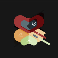 Flat design geometric infographics, arrow shape vector sticker or label, price tags, offer promotion badge, icon design, paper style layout for data graphic visualization step by step process, for