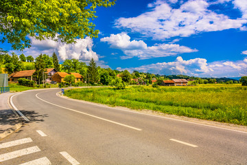 Zagorje picturesque scenery Croatia. / Scenic view at amazing countryside in Zagorje region, Croatia Europe.