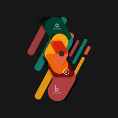 Flat design geometric infographics, arrow shape vector sticker or label, price tags, offer promotion badge, icon design, paper style layout for data graphic visualization step by step process, for