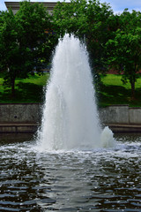 A fountain in Bush creek in Kansas City, Missouri.