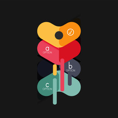 Flat design geometric infographics, arrow shape vector sticker or label, price tags, offer promotion badge, icon design, paper style layout for data graphic visualization step by step process, for