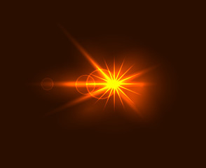 Vector Moving Golden Light, Abstract Shining Template.