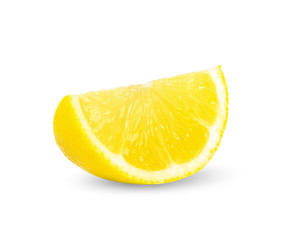 Slice lemon isolated on white clipping path
