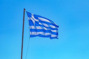 Greek flag in the wind