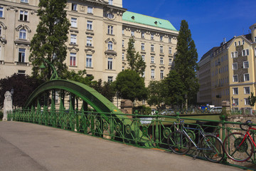 Art Nouveau Bridge over the railway, Vienna, Austria © bepsphoto
