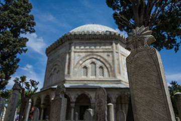 Cemetary at the Fatih Mosque in Istanbul, Turkey.