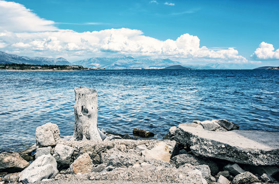 View from the beach Pantan, Trogir