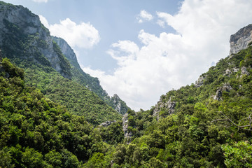 Canyon River Enipeas on Mount Olympus near the village of Litochoro in Greece 