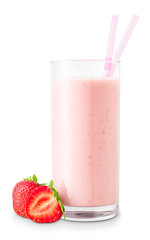 strawberry smoothie in glass