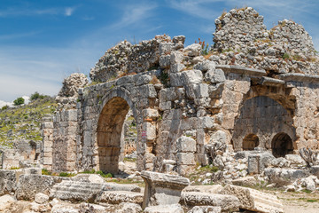 Ruins of the ancient town Tlos, Mugla province, Turkey