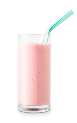 strawberry smoothie in glass
