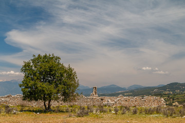 Ruins of the ancient town Tlos, Mugla province, Turkey
