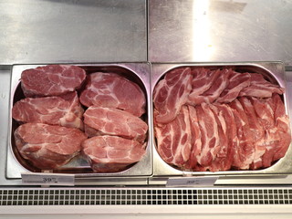 pork meat on the counter