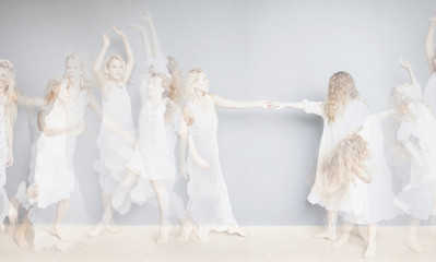 double exposure motion woman