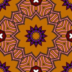 geometric pattern in floral style. Ethnic ornament. Vector illustration. For modern interior design, fashion textile print, wallpaper