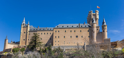 Fototapeta na wymiar Panorama of the historic castle of Segovia, Spain