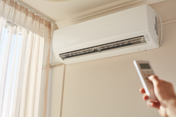 air conditioner on the wall in the room