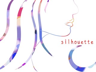 女性の横顔　シルエット