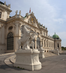 Fototapeta na wymiar View of the Belvedere, historic building complex in Vienna, Austria
