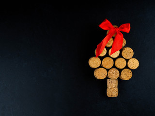 Christmas tree on wooden background