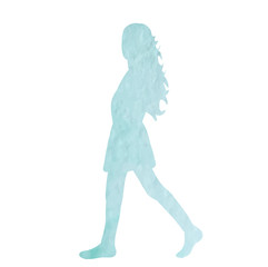white background, watercolor silhouette of a child