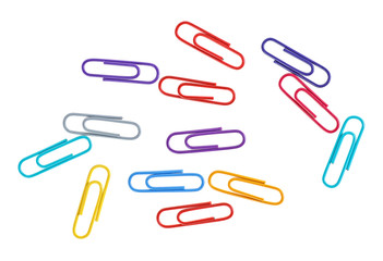 Paper clips isolated on white background