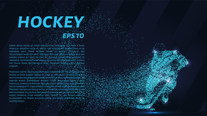Hockey from the particles. Hockey consists of circles and points. Vector illustration.