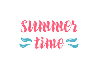 Hand drawn lettering phrase Summer time