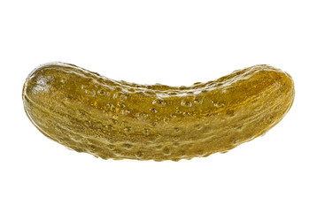 Marinated pickled cucumber isolated on white background © domnitsky
