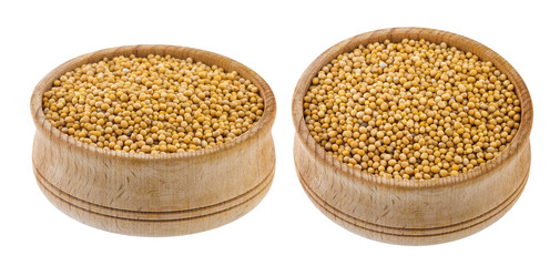 Mustard seeds isolated on white background